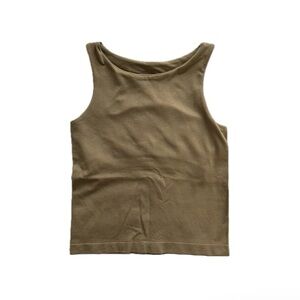 Tan/Beige Semi-Cropped Tank, Size XS-S
